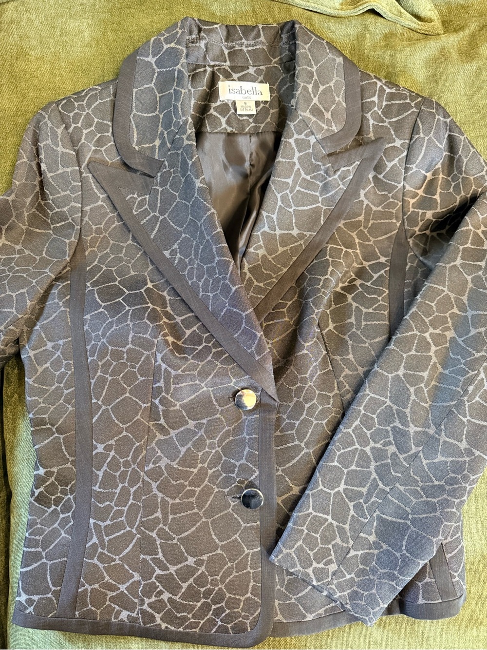 Isabella Women's Gray Patterned Blazer Jacket